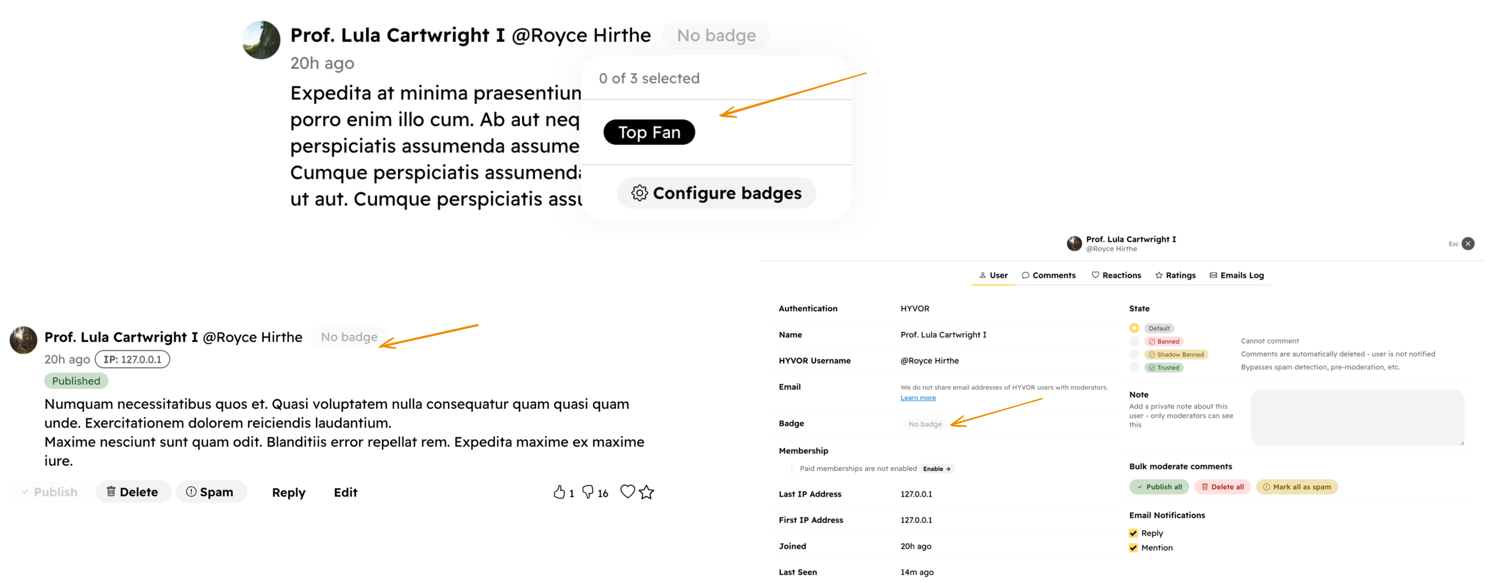 Assign badges