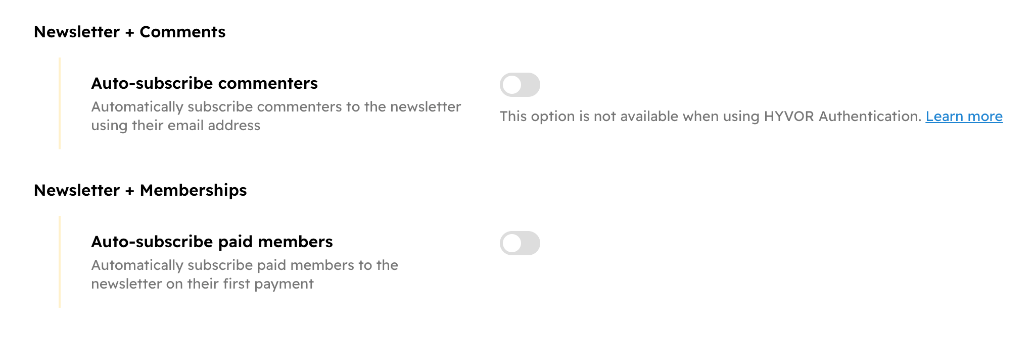 Newsletter Auto Subscribe Settings