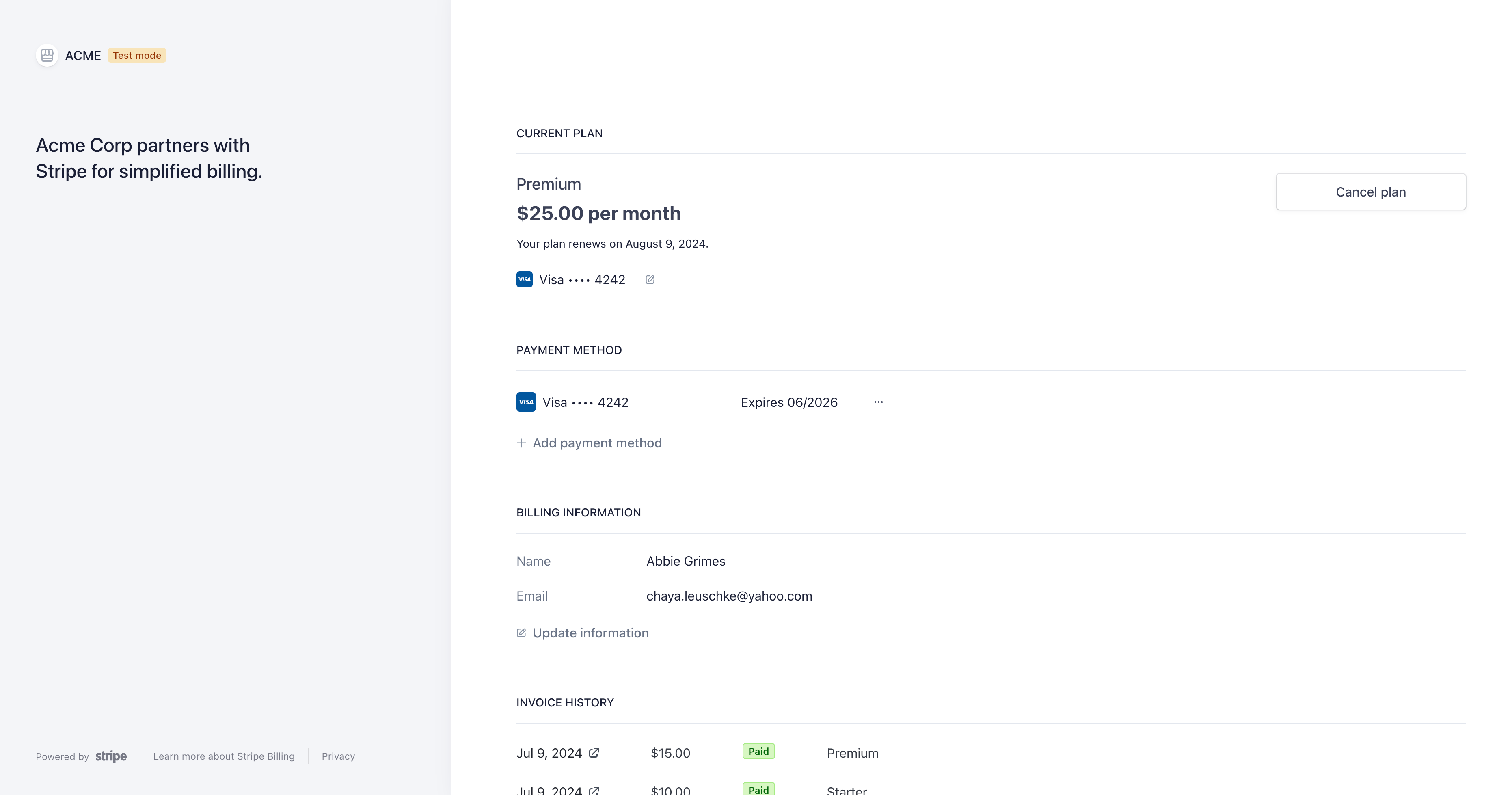 Stripe Dashboard