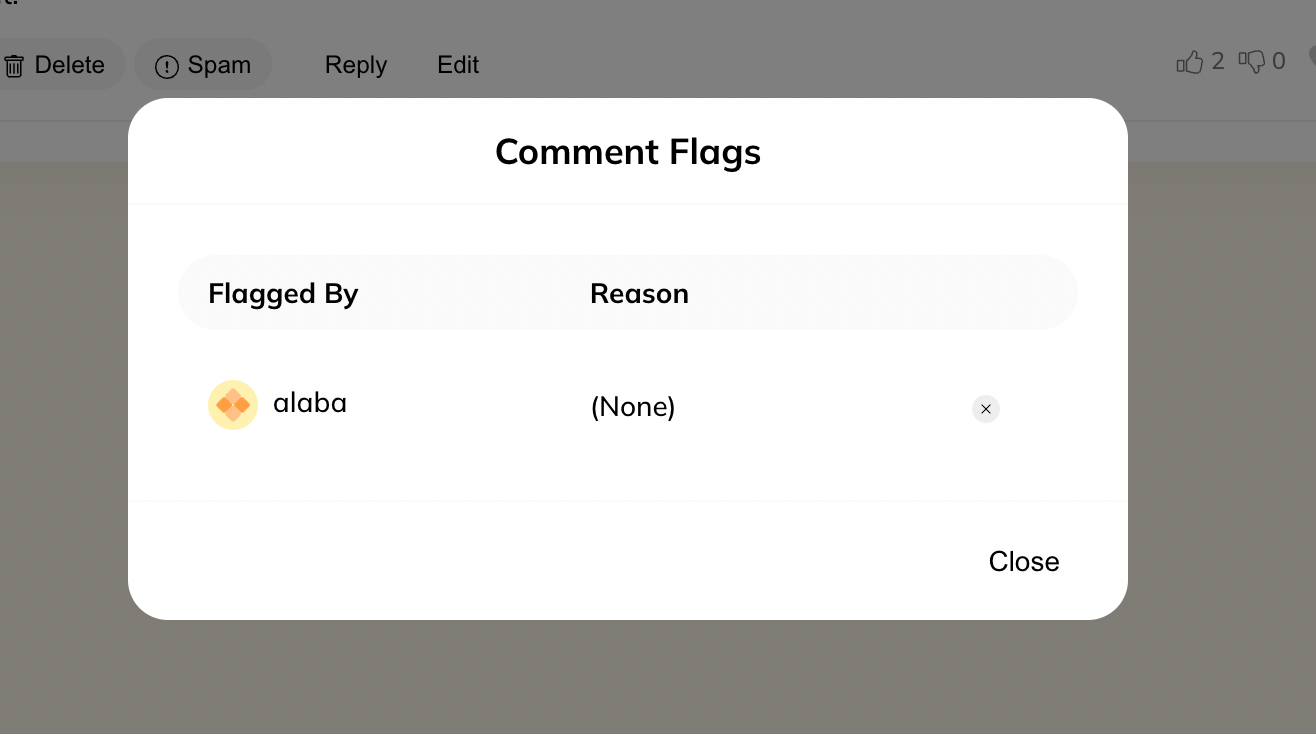Moderating Flagged Comments View