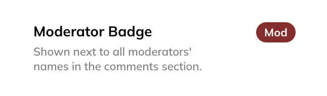 Adding a badge to Moderators in Hyvor Talk