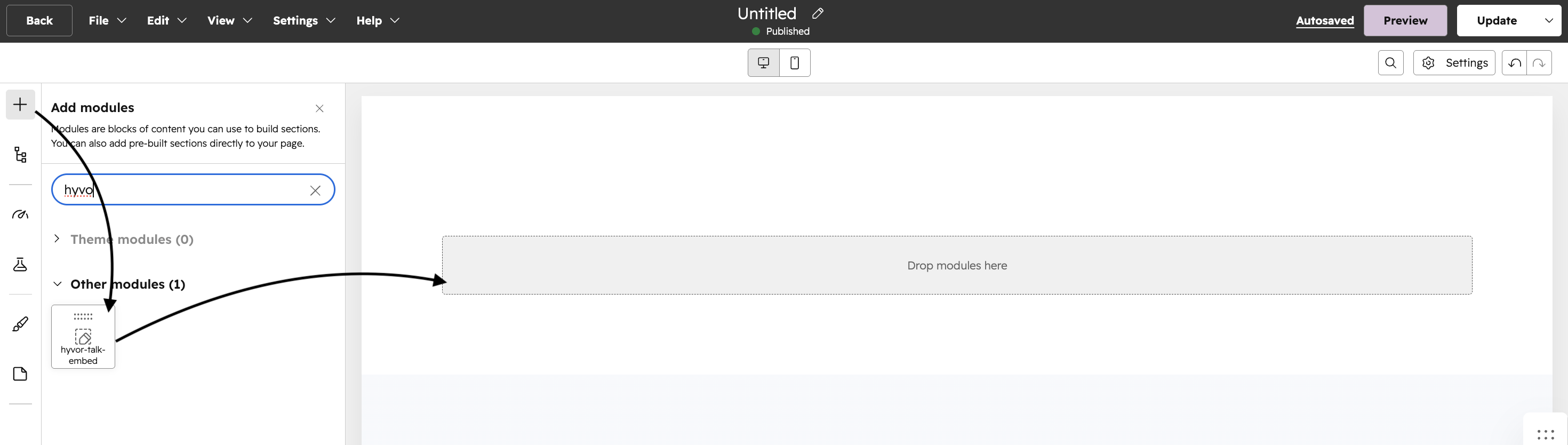 Add custom created module